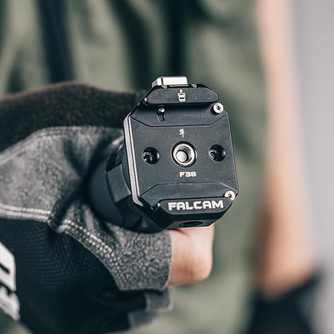 FALCAM F38 Quick Release Base V2, Quick Release System, Base with 1/4" and 3/8" Screw Thread for Tripod, Monopod, Stabilizer, Slider - 3364