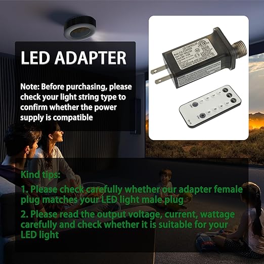 SIGANDG 24V 6W 8 Mode LED Controller with Memory Function and IR Remote Control Low Voltage Transformer for Holiday String Lights,not Fit for 8 Mode with Control Box and 1 Mode String Light(1 pcs)