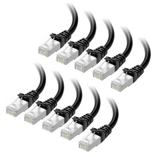 Cable Matters 10Gbps 10-Pack Snagless Shielded Cat 6A Ethernet Cable - 7ft by CableMatters