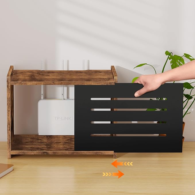 Homode Router Shelf, Wood Wifi Box Hider, Projector Shelf Stand, Router Modem - Image 2