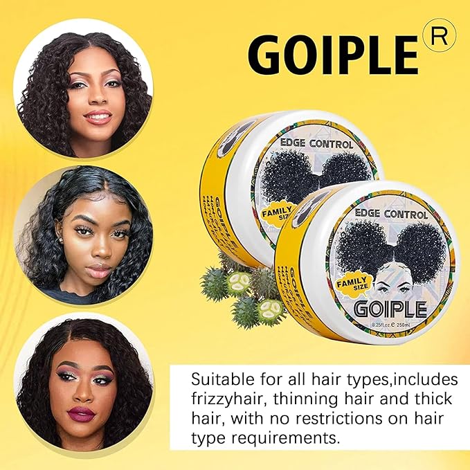 8.25 OZ Edge Control Wax for Women, Non-greasy Edge Smoother for Back Hair Extreme Hold Pack, Water-based Gel for All Hair Types, No Flaking, Extra Hold (Pineapple)