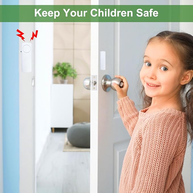 Door Window Alarm, 90dB Door Alarms Sensor for Kids Safety, Home Security, Door Window Burglar Alarm, Window Pool Alarms for Home, Apartments, Offices, Hotel Rooms (25pack)