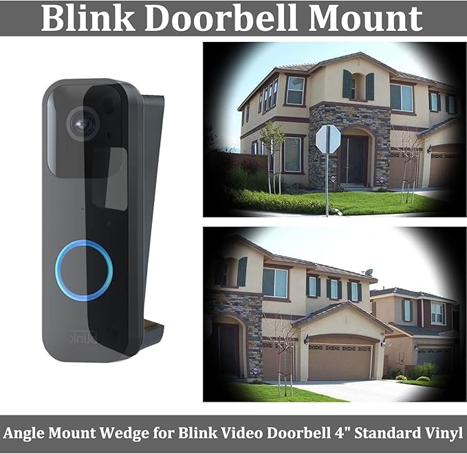 TEYOUYI Vinyl Siding Mount for Blink Doorbell, Angle Mount Wedge for Blink Video Doorbell (4" Standard Vinyl, Hardi Board, Aluminum, Cedar）Black