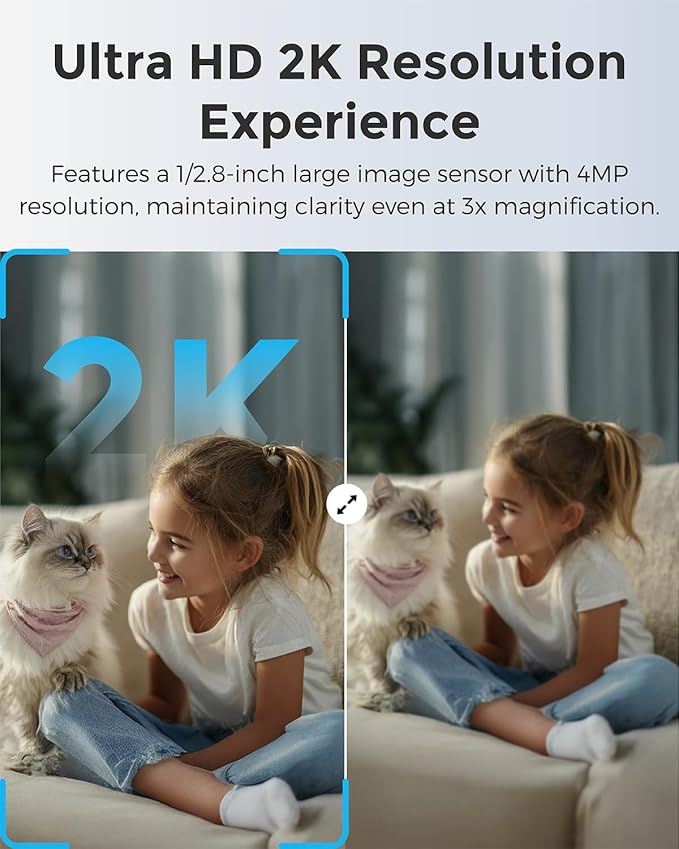 Devo CCAZ10 Security Camera 2K | Indoor|Pet Camera & Baby Monitor | 2-Way Audio, Color Night Vision, Live Stream, Motion Alerts & Notifications White,1 Cam