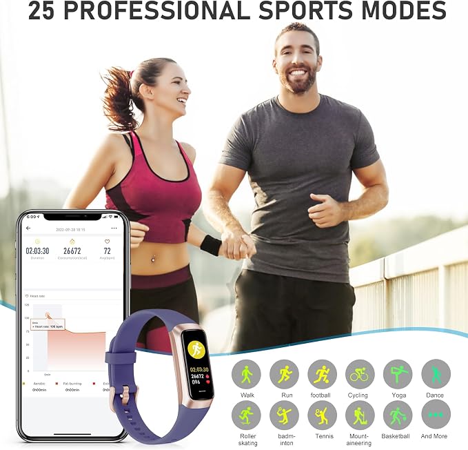 Fitness Tracker with 24/7Heart Rate, Blood Pressure, Sleep Tracking, Activity - Image 4