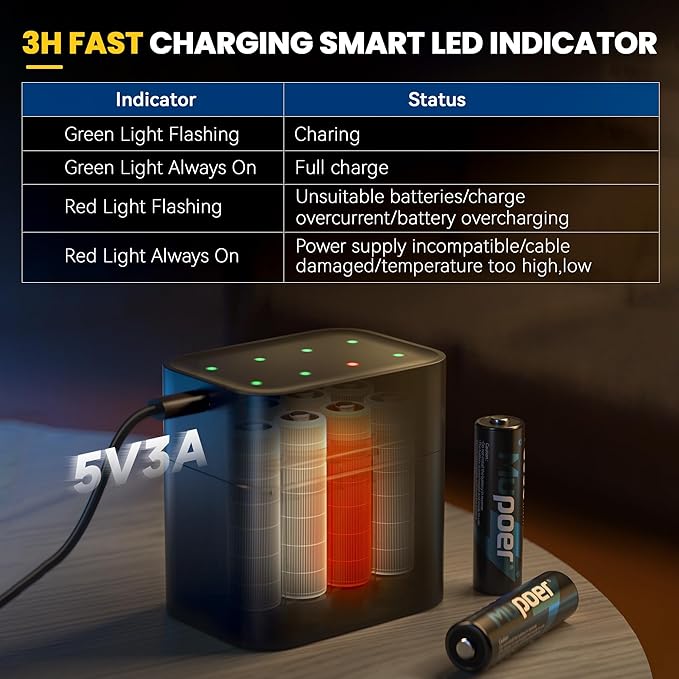12 Pack Rechargeable AA Batteries Lithium - Image 5