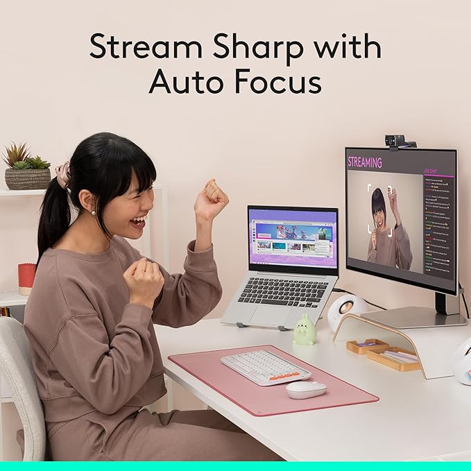 Logitech C922x HD Pro PC Webcam, Full HD 1080p/30fps or 720p/60fps Video, HD Light Correction, Works with Microsoft Teams, Google Meet, Zoom, Nintendo Switch 2’s new GameChat mode, Mac/Tablet- Black