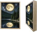 URVIP LED Glowing Photo Frame, 3D Starry-Sky Blue Moon Wall Art, 9x12 Inches Dimmable Light Up Light Painting for Bedroom, Unique Aesthetic Decor, Great Birthday Gift for Women Men