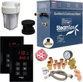 SteamSpa Executive 7.5 KW QuickStart ACU-Steam Bath Generator Package with Built-in Auto Drain and Install Kit in Matte Black | Steam Generator Kit with Dual Control Panel Steamhead 240V | EXT750MB-A