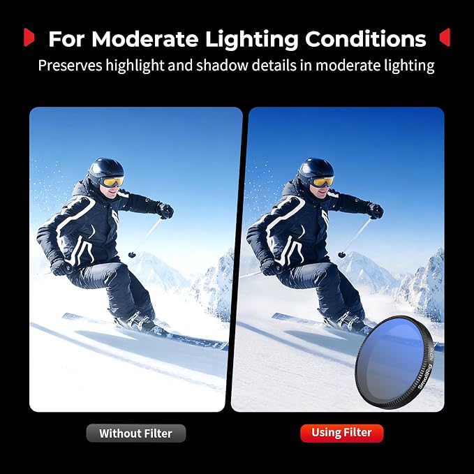 SmallRig ND16 Filter for DJI Osmo Action 6, Snap-On Polarizing Neutral Density - Image 3