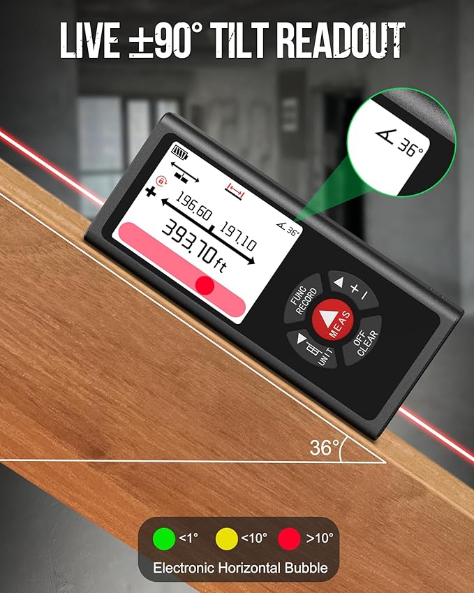 Dual Bilateral Laser Distance Measuring Tool Sturdy Aluminum Casing Laser Tape Measure Distance Measuring Wheel