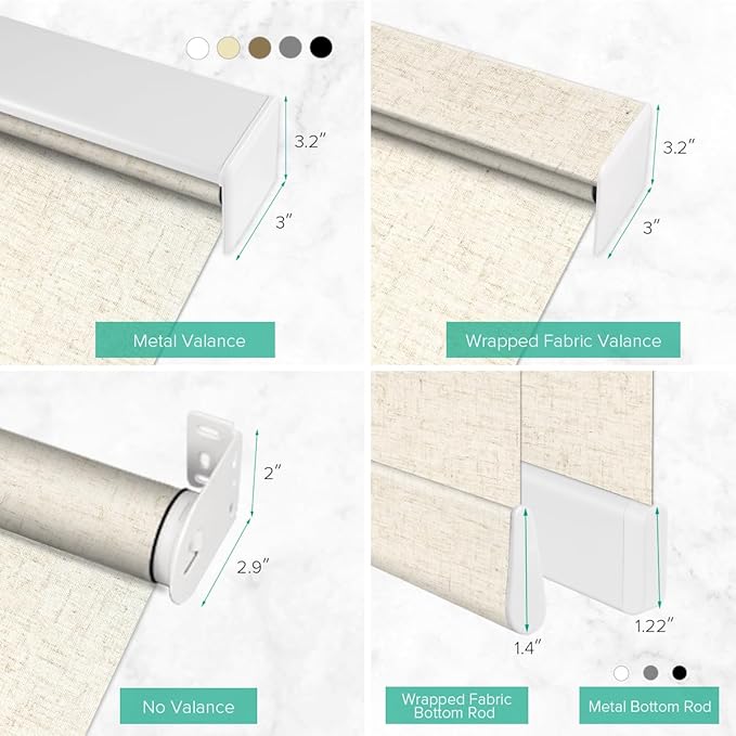 Kilonity Motorized Roller Shades, Light Filtering Remote Control Custom Window Shades Compatible with Alexa Google Assistant via RF Hub, Rechargeable Electric Blinds for Windows (Texture Beige)