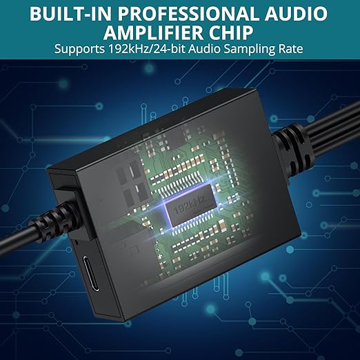 YGiTK 192kHz DAC Digital to Analog Audio Converter SPDIF to RCA+3.5mm Converter with Digital Audio Optical Cable,SPDIF Toslink Optical to RCA Converter for HDTV,DVD,Blu-Ray Players and Game Consoles