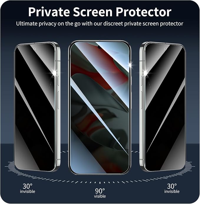 3+3+1-Pack, Privacy Screen Protector and Camera Lens Protector - Image 4