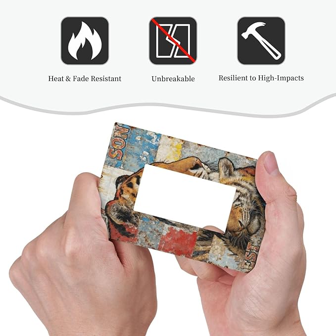 Bvtewkhz Tiger Vintage 1 Gang Single Rocker Decorative Outlet Covers Light Switch Plate Electrical Receptacle Switchplate For Bathroom Kitchen Bedroom