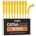 Everest Ultra Slim Cat6a Ethernet Patch Cables 7ft Yellow by EverestMediaSolutions
