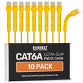 Everest Ultra Slim Cat6a Ethernet Patch Cables 3ft Yellow by EverestMediaSolutions