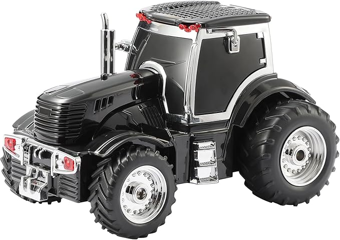 Tractor Head Bluetooth Speaker – unique Bluetooth car speaker with HD stereo, TWS pairing, LED party lights, portable wireless outdoor speaker, car model decoration, and a great gift for men(Black)