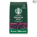 Starbucks Ground Coffee, Dark Roast Hot or Iced Coffee, French Roast, Six 18 oz Bags