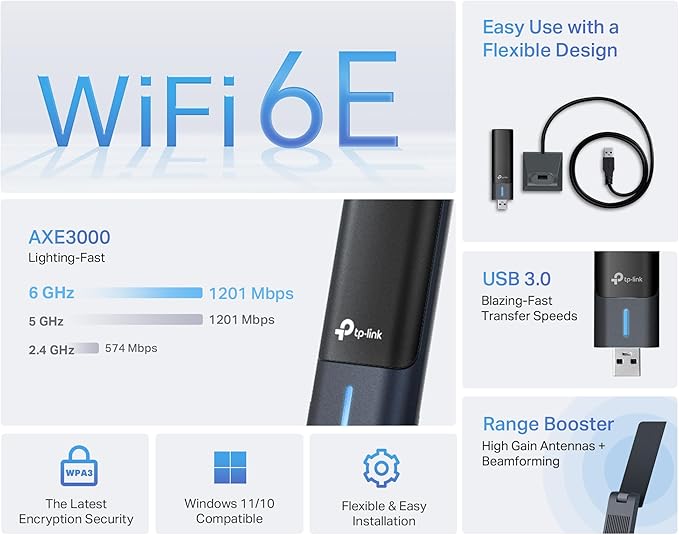 TP-Link WiFi 6E USB Adapter for Desktop PC - Image 2