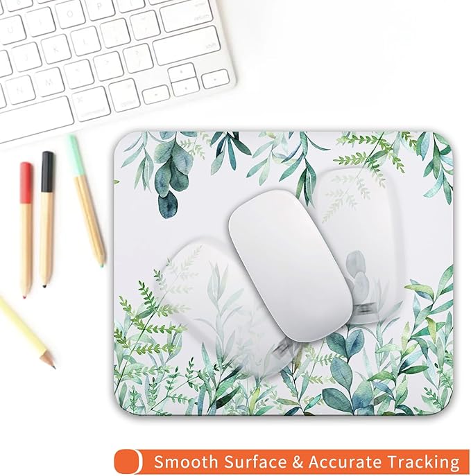 Armanza Square Mouse Pad Green Grass, Personalized Premium-Textured Custom Mouse Mat Design, Washable Mousepad Cloth, Non-Slip Rubber Base Computer Mouse Pads for Wireless Mouse