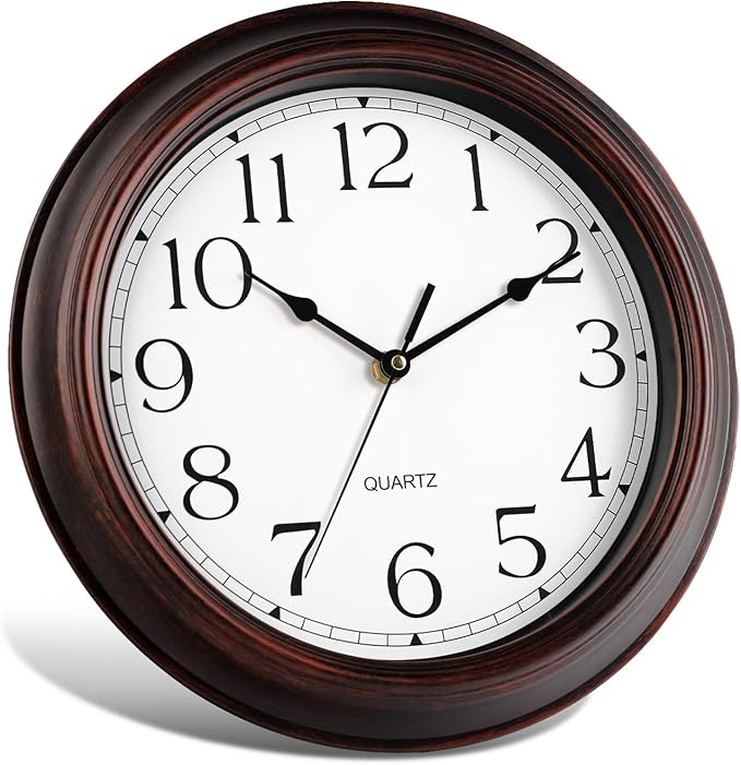 KECYET Wall Clocks Battery Operated Silent Non-Ticking Wall Clock 8.5 Inch Small Vintage Retro Rustic Style Decorative for Kitchen Living Room Home Office (Bronze)