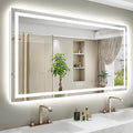 YEELAIT 60x38 Inch LED Bathroom Mirror with Lights Front and Backlit Lighted Vanity Mirror for Bathroom Wall with 3 Colors Dimmable Anti-Fog Memory Shatter-Proof IP54 Waterproof Horizontal/Vertical