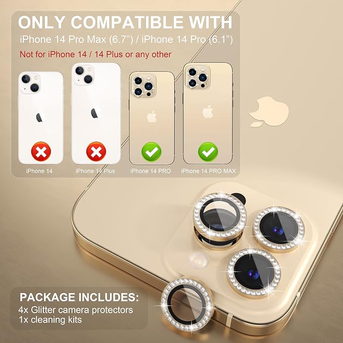 Choiche Compatible for iPhone 14 Pro/iPhone 14 Pro Max Camera Lens Protector - Image 2
