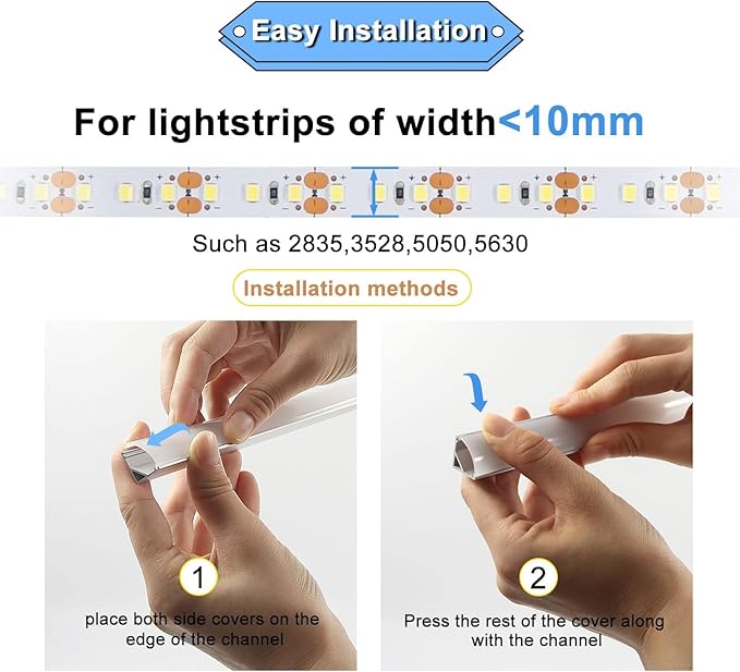 VST 20Pack 1 ft LED Aluminum Channel with Milky White Cover V Shape 16x16mm, Led Strip Light Track with End Caps and Mounting Clips Accessories for Living Room, Kitchen