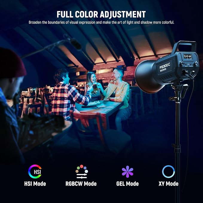 NEEWER 300W RGB LED Video Light APP/2.4G Control 17 Effects, 2500-7500K - Image 3