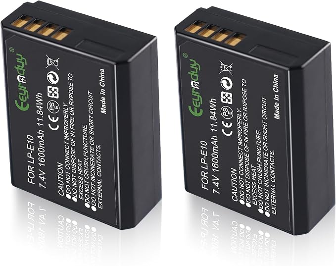 2-Pack of LP-E10 Batteries for Canon EOS Rebel T7 T6 T5 T3, Kiss X50 X70 by eeyrnduy