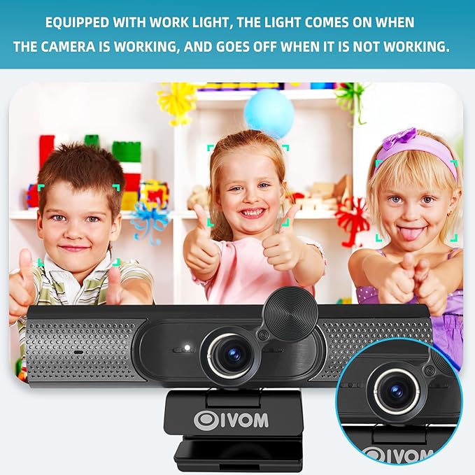 Oivom Webcam with Microphone and Speaker, 1080P Web Camera for Desktop Computer Laptop, USB Camera with Physical Privacy Cover,Plug and Play, Streaming Webcam, Wide Angle PC Cam (1080p mic Speaker)