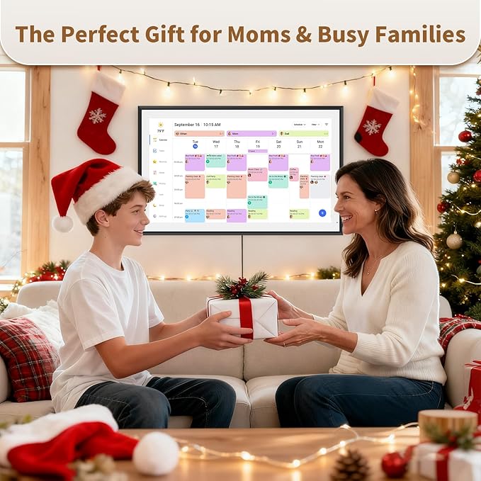 Canupdog 21.5 Inch Digital Calendar, WiFi Smart Electronic Calendar & Chore Chart, 1920x1080P IPS Touch Screen HD Display for Family Schedules, Streamline Household Organization, Christmas Gifts for Women Mom