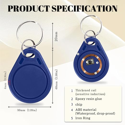 50pcs T5577 RFID Keyfobs 125kHz Writable T5577 Key Tags Proximity ID Card Token - Image 3