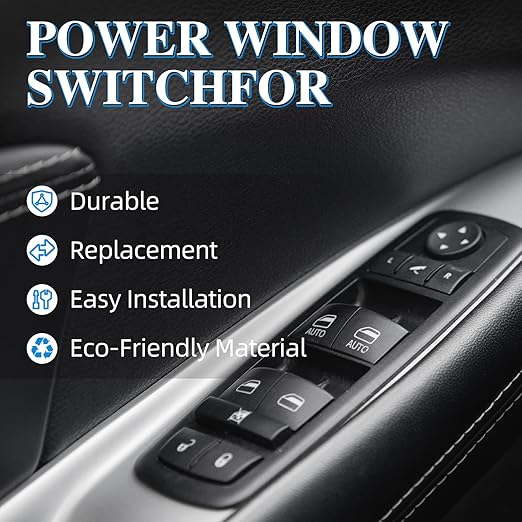WUANGKI Power Control Window Switch | Front Driver Side | 8+3 Pins | Compatible with 2012 Chrysler 300 Dodge 2011-2012 Journey 2016-2018 Ram 1500 2500 3500 19-21 Ram 1500, 19-21 Classic OE# 56046826AE