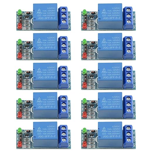 XINGYHENG 10PCS One Channel Relay Module 12V Low Level Trigger Expansion Plate Load Controlled Switch Module for Industrial Automation Process