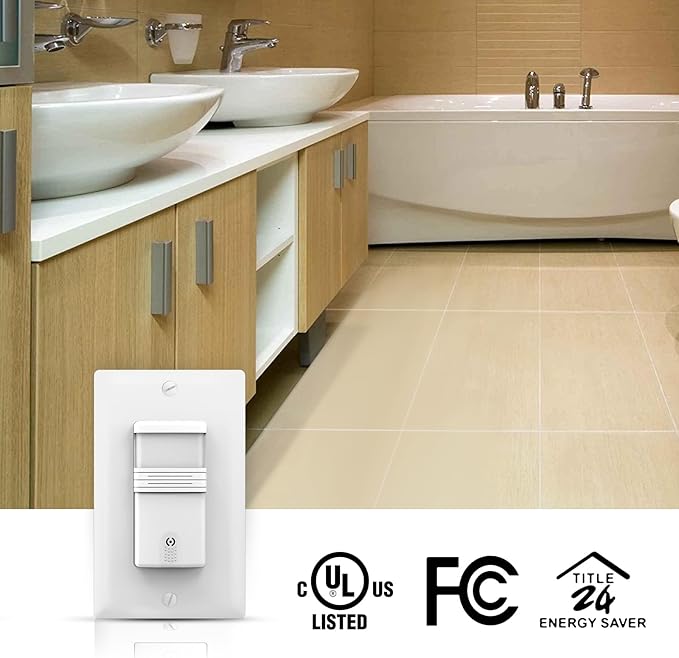 ECOELER 10Pack Occupancy Motion Sensor Light Switch, PIR Infrared Motion Activated Wall Switch, Neutral Wire Require, Single Pole Sensor Switch for CFL/LED/Incandescent Bulb, UL Listed