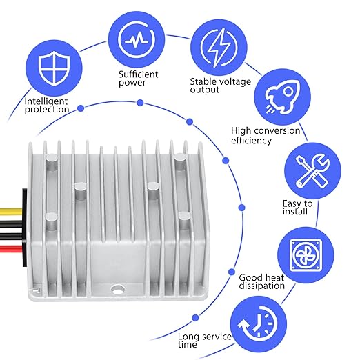 LeMotech DC 24v to 12v Converter 30A 360W Step Down Converter Voltage Reducer IP68 Waterproof Transformer for Golf Cart Truck Boat Vehicle