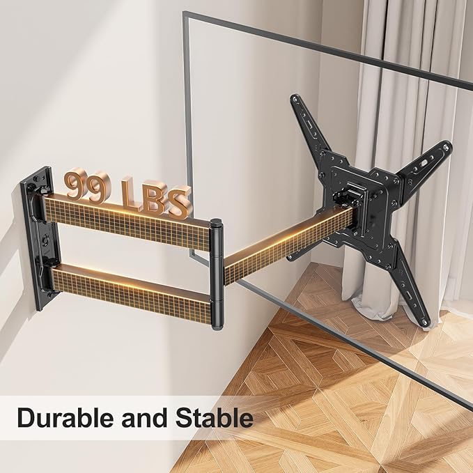 ELIVED 31.3 Inch Long Arm TV Mount for Most 32-65 Inch TVs, Swivel and Tilt Long Extension TV Wall Mount, Full Motion Wall Mount Bracket Max VESA 400x400mm, Holds up to 99 lbs.