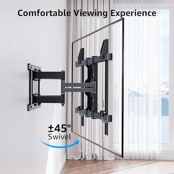 MOUNTUP Heavy Duty Full Motion TV Wall Mount for 50-110 inch Large TVs, Holds 250 lbs, 1.65" Slim TV Bracket with Extension, Swivel & Tilt, Preassembled, Max VESA 800x600mm, Fits 12-24" Studs, MU0096