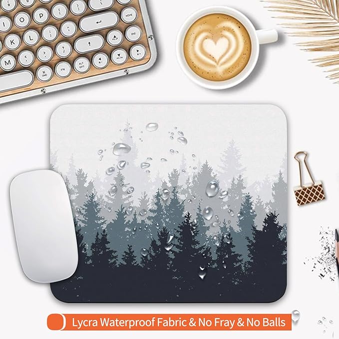Armanza Square Mouse Pad Forest, Personalized Premium-Textured Custom Mouse Mat Design, Washable Mousepad Cloth, Non-Slip Rubber Base Computer Mouse Pads for Wireless Mouse