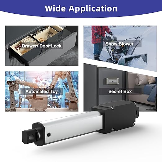 2 Inch 9lbs Mini Stroke 12V Electric Linear Actuator 0.6"/sec Linear Motion Actuator with Brackets for Cabinets, Robotics, Home Automation, Window Opener(40N, 50mm)