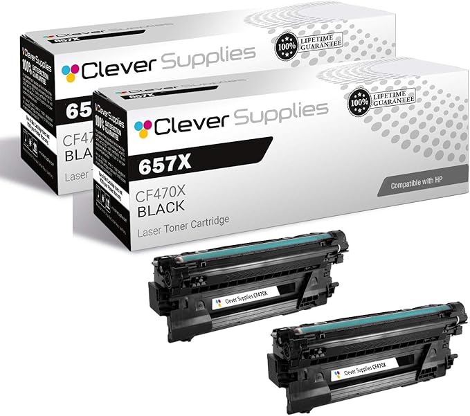 CS Replacement Toner Cartridge Compatible with HP 657X CF470X Black Color Enterprise M681 M681dh M681f M682 MFP M681 z MFP M682 z Toner Cartridge 2 Black Set