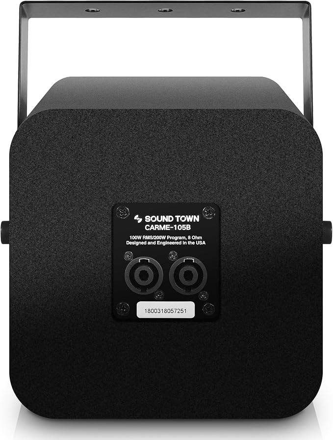 Sound Town Commercial Sound System with a 3-Zone Low-Impedance Bluetooth Amplifier, 6 x 5 Coaxial Wall-Mount Speaker Set for Indoor Installation, Black (STCA6130X6CM5B)