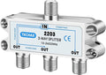 TKCHAX 3 Way Coaxial Cable Splitter,Support 10-2602MHz, RG6 Compatible, Nickel-Plated for Cable Splitter,Work with CATV, Satellite TV,Antenna System and MoCA Configurations