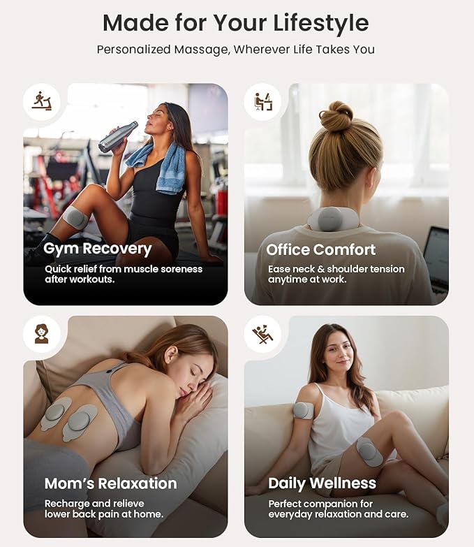 Wireless TENS Unit for Pain Relief, 18 Modes App Control Tens Machine & Deep Tissue Muscle Stimulator for Pain, Soreness & Muscle Relief – Ideal for Back, Neck, Shoulders, Arms & Legs