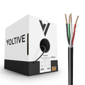 Voltive 16/4 Speaker Wire, in-Wall CL3 & Direct Burial, Black, 500ft - 16AWG, 4 Conductors, Stranded Oxygen-Free Copper, UL Listed - V-1211-5