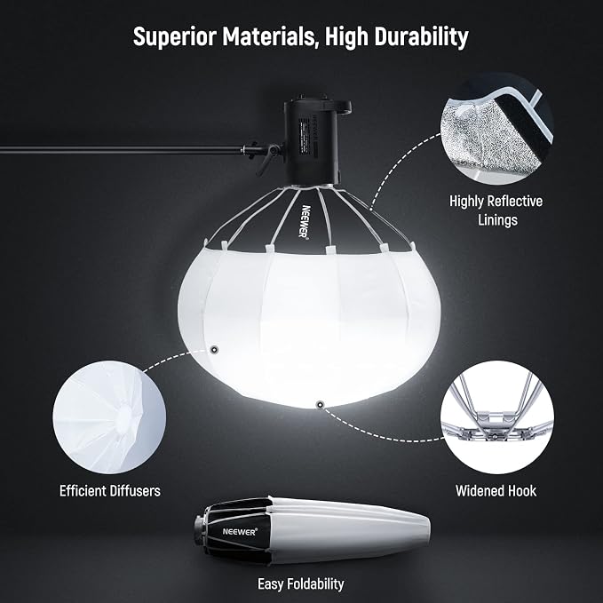 NEEWER 35"/90cm Lantern Softbox One Step Quick Release, 360° Light Diffuser - Image 7