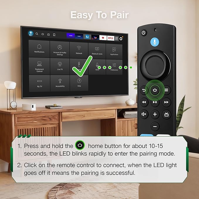 Replacement Voice Remote Compatible with All Fires Series Smart TV Cube(1st/2nd/3rd Gen),TV Stick(4K/4K Max/Lite),Smart TVs (3rd Gen),for Hisense/TCL Smart TVs