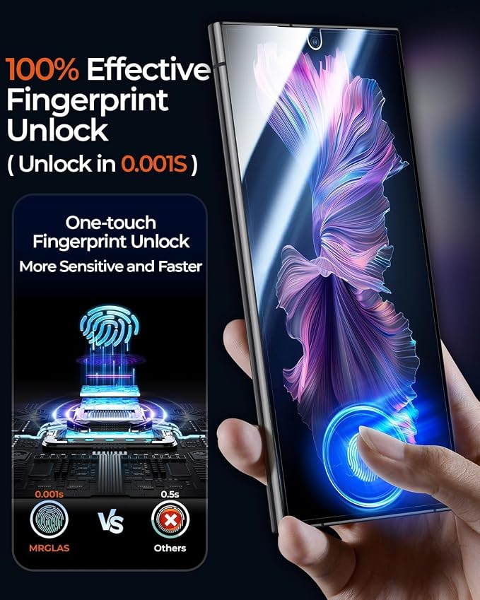MRGLAS 2+2 Packs for Samsung Galaxy S24 Ultra Screen Protector 6.8'' - Image 4